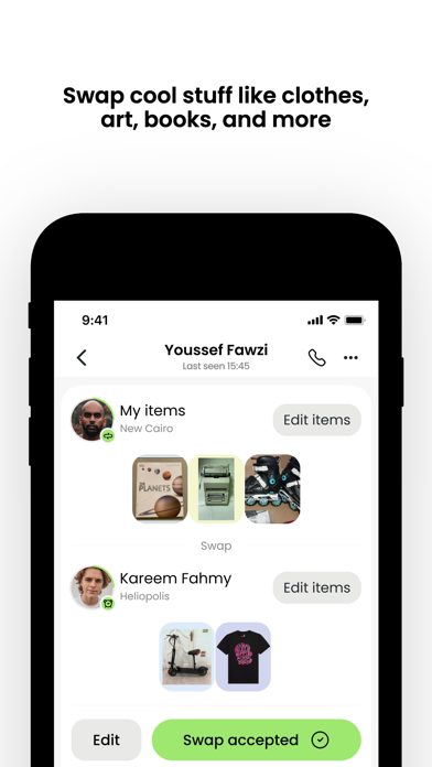 Swap app, swapping flow